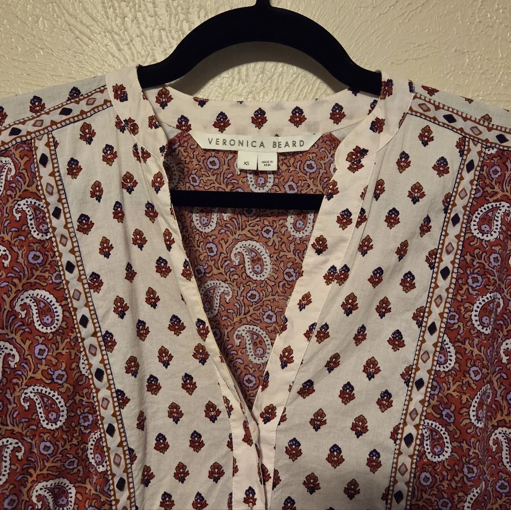 Veronica Beard Jesila Cotton Patchwork Boho Cottage Mini Dress Women's XS‎ PINK - Picture 4 of 10